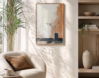 Japandi Minimalist Wall Art –  Nature Inspired Plant Zen Style Poster (Digital Download)