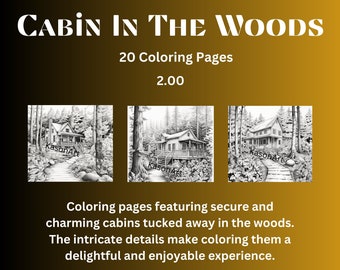 Cabin In The Woods Coloring Pages, Digital Download, For All Ages