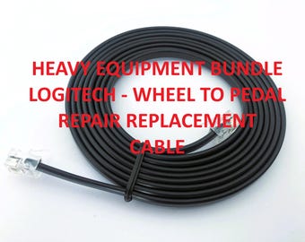 Logitech Farm simulator wheel to pedal black data cable - various cable lengths