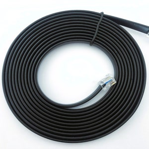 Pode incluir: Um cabo telefônico preto com dois conectores RJ-11. O cabo está enrolado e pronto para ser usado.