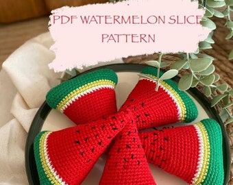 Crochet Watermelon Slice Amigurumi Pattern (PDF)
