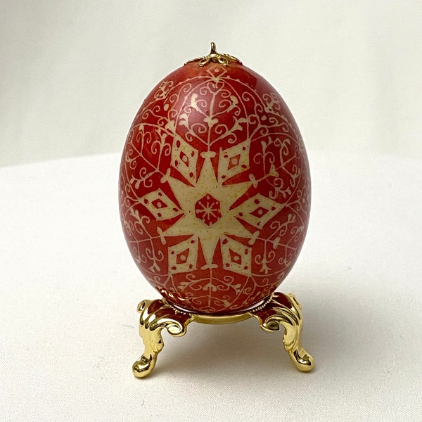 Simple Elegance Ukrainian Pysanky duck egg