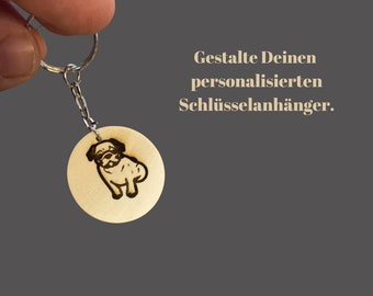gepersonaliseerde houten sleutelhanger