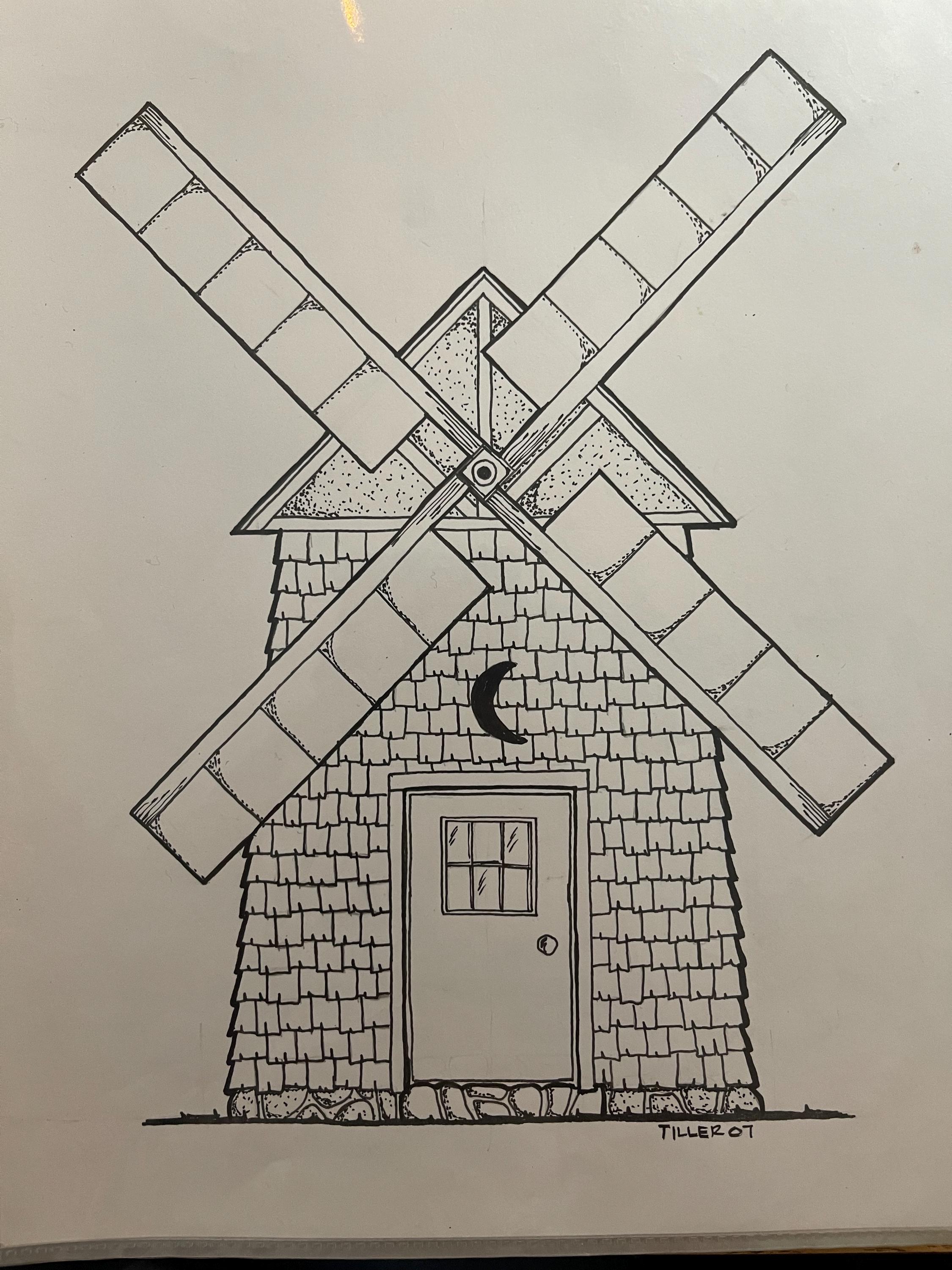 Pen and Ink Drawing - Windmill Outhouse - Etsy