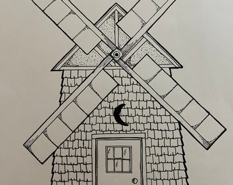 Outhouse Pen and Ink Drawing