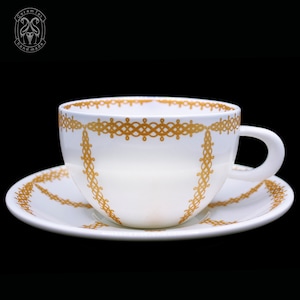 Porcelain Cup and saucer "Сrown" (cup - 250ml, saucer - 15cm)