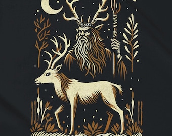 LORD Of The WILDWOOD - T-Shirt (Pagan, Folklore, Witchcraft, Horned God)