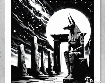 ANUBIS THE INITIATOR - Illustration Art Print (30cm x 30cm)