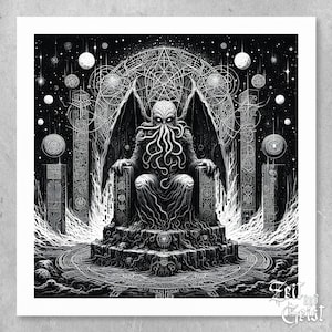 THRONE OF CTHULHU - Illustration Art Print (30cm x 30cm)