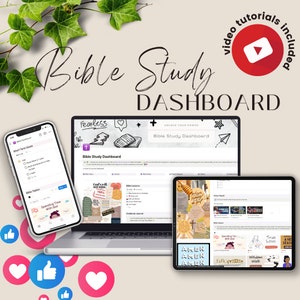 Può includere: Uno schermo di computer portatile che mostra un sito web chiamato "Bible Study Dashboard". Il sito web ha uno schema di colori rosa e viola e presenta una varietà di risorse per studiare la Bibbia, tra cui lezioni bibliche, un diario di gratitudine e un lettore video. Il computer portatile è seduto su un tavolo con uno sfondo marrone chiaro. L'immagine include anche uno schermo di tablet che mostra un sito web simile con uno schema di colori rosa e viola. Il tablet è seduto su un tavolo con uno sfondo marrone chiaro. L'immagine include anche uno schermo di smartphone che mostra un sito web chiamato "Bible Study Dashboard". Lo smartphone è seduto su un tavolo con uno sfondo marrone chiaro.