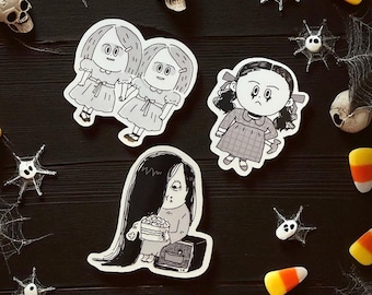 Halloween Vinyl Stickers, Horror Moive, Shining, Orphan, Sadoko, Bottle Sticker, Waterproof