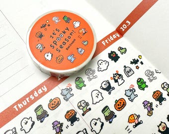 Hollaween mini Washi Tape - spooky season horror character RiN! Studio
