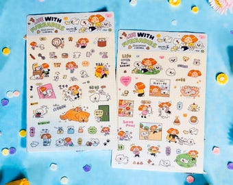 Dog Stickers | Life with Fur Babies, Kawaii Journaling Stickers