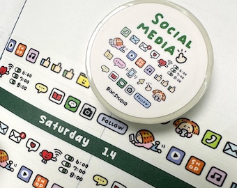 Social Media mini Washi Tape - on my phoe decoration tape RiN! Studio