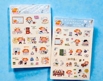 Chores Washi Tape Sticker Sheet, Home Cleaning, RiN! Studio