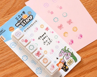 Mini 6 in 1 stamps - Flower - Portable size