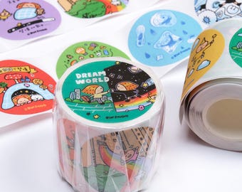 Dream Round Seal Tape: Kawaii Scrapbook Sticker Tape