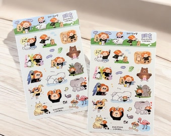 Kawaii Animal Washi Stickers: Day Dream Friends, Journaling (V27)