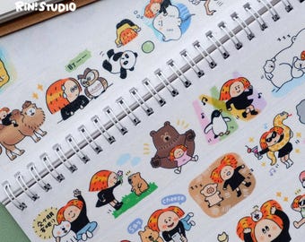 Kawaii Animal Washi Tape: Daydream Friends, Journaling V27