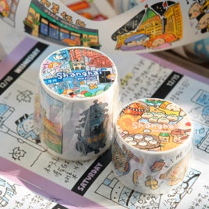 Washi Tape | Stickers | Shanghai | Journaling | Kawaii Stationery | Imagination | City Walk | Crafting Tape