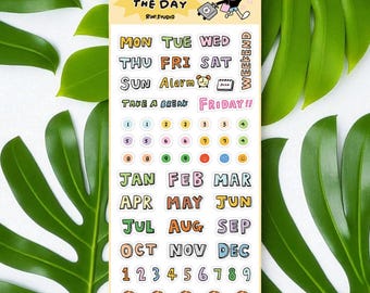 Kawaii PVC Stickers: Today is the day, Number Date Week sticker
