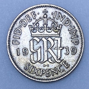 Silver United Kingdom 6 Pence - George VI 1939 SB13
