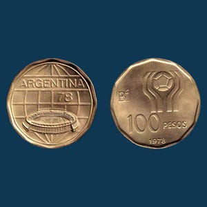 Argentina 100 Pesos Soccer 1978 World Coins Collection