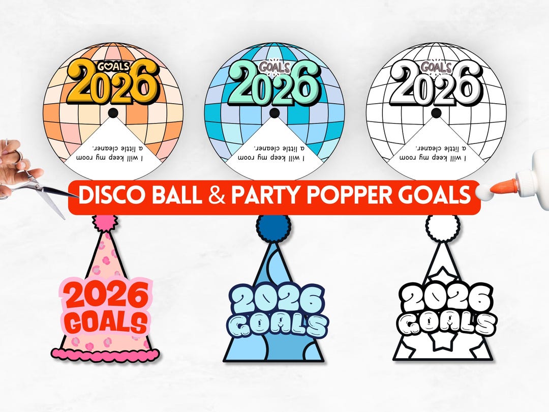 Objectifs du Nouvel An 2026 à imprimer | Artisanat boule disco 2026 ...