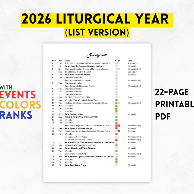 2026 Liturgical Colors Calendar And Methodist Etsy 2026 Liturgical Colors Calendar And Methodist Etsy