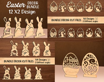 Easter SVG, Easter Laser Cut Svg Bundle, Bunny Ornaments Svg, Easter Laser Cut svg files, Easter Hanger, SVG