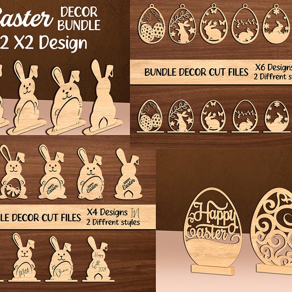 Pascua SVG, Paquete svg de corte láser de Pascua, Adornos de conejito Svg, Archivos svg de corte láser de Pascua, Percha de Pascua, SVG