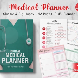 Medical Planner Bundle Printable, Medical Log, Medical Binder, Medical History Tracker, Medical Records, Medical Journal PDF, Health Binder.