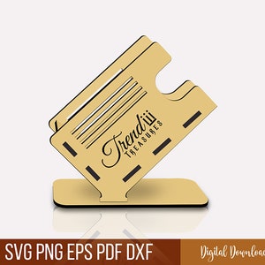 Business Card Holder Laser Cut Svg Files, Desk Card Holder Files, CNC Files, Vector Templates, Laser Project, Custom Gift Card Holder Svg. image 4