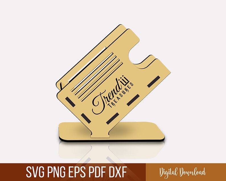 Business Card Holder Laser Cut Svg Files, Desk Card Holder Files, CNC Files, Vector Templates, Laser Project, Custom Gift Card Holder Svg. image 4