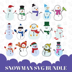 Snowman SVG Bundle, Snowman Clipart, Let it Snow Snowman SVG, Snowman Cut File, Christmas Snowman SVG Bundle, Christmas Svg, Snowman Png