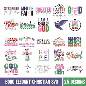 Christian svg bundle, Religious svg, Scripture svg, Bible Verse svg, Blessed svg, Jesus Svg, God Svg, Faith svg, Cut Files for Cricut