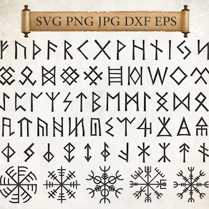 Alfabetos Rúnicos SVG, Fonte Rúnica, Runas SVG, Fonte Cricut Silhouette, Letras Criptográficas, Alfabeto Antigo, Download Instantâneo