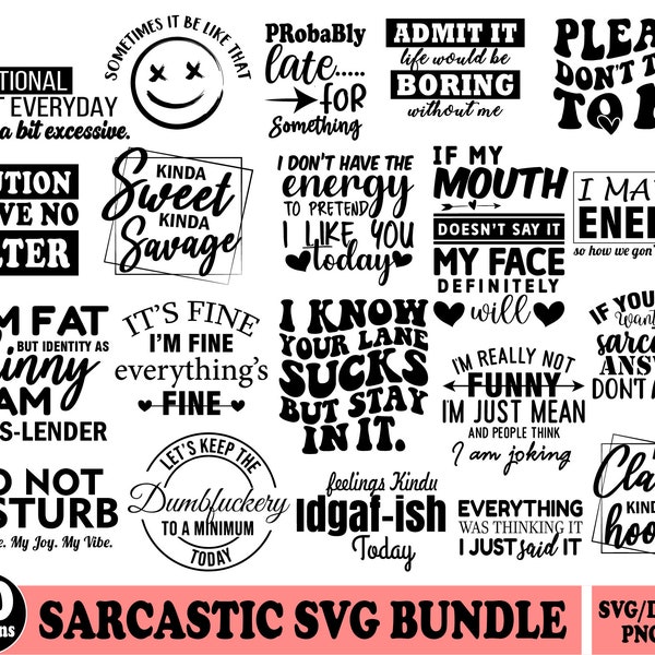 Retro Sarcastic Svg, Sarcastic Sayings Svg, Adult Humor Svg, Sarcastic Svg Bundle, Funny Quotes Svg, Sassy Bundle svg, Silhouette Cut Files.