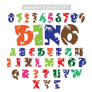Dinosaur Alphabet Svg Bundle, Dinosaur Font, Dinosaur Numbers Svg, Dinosaur Letters Svg, Trex Svg, Dinosaur Svg Cut File, Dino Baby Font Svg