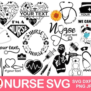 Nurse Svg Bundle, Medical Icons Clipart Svg Bundle, Medical Tool Svg, Doctor Nurse Hospital Silhouette Stethoscope Medicine Equipment File.