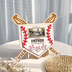 Personalisierter Baseball-Fotorahmen für den besten Vater, personalisierte Namenstafel des Vaters, Sportvatergeschenk, toller Ballfänger, Vatertagsgeschenk, digital.