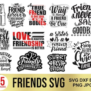 Friends Svg Bundle, Friends Png, Clipart, Font Files, Svg Bundle Layered Files, Svg For Cricut, Best Friends Svg, Friend Quotes Svg, BFF Svg