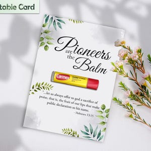 Pioneer Lip Balm Printable Card PNG, Printable Greeting Card PNG, Lip Balm Template, Lip Balm Holder, Pioneer School Gift, Best Life Ever.