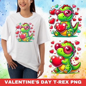 Valentinstag T-Rex Png, Dino Liebe Png, T-Rex Valentinstag Png, Valentinstag Dino Png, Dinosaurier Liebe Png, süßer T-Rex Png, romantischer Dinosaurier Png