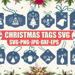Christmas Tag lasercut Bundle, Christmas Gift Tag Svg, Christmas Gift Label, Cricut Silhouette Cut File, Laser File,Bundle of Christmas tags