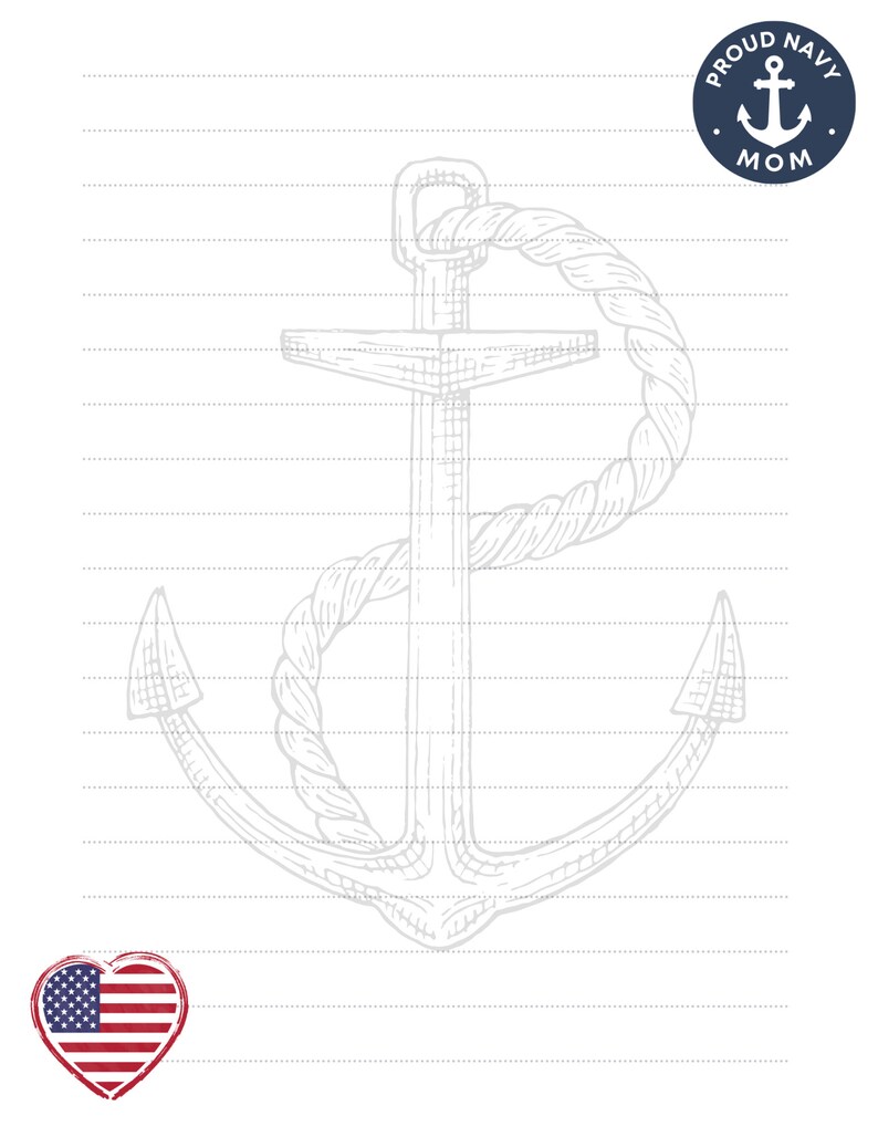 Bootcamp Military Navy Mom Stationary Letter Template - Etsy
