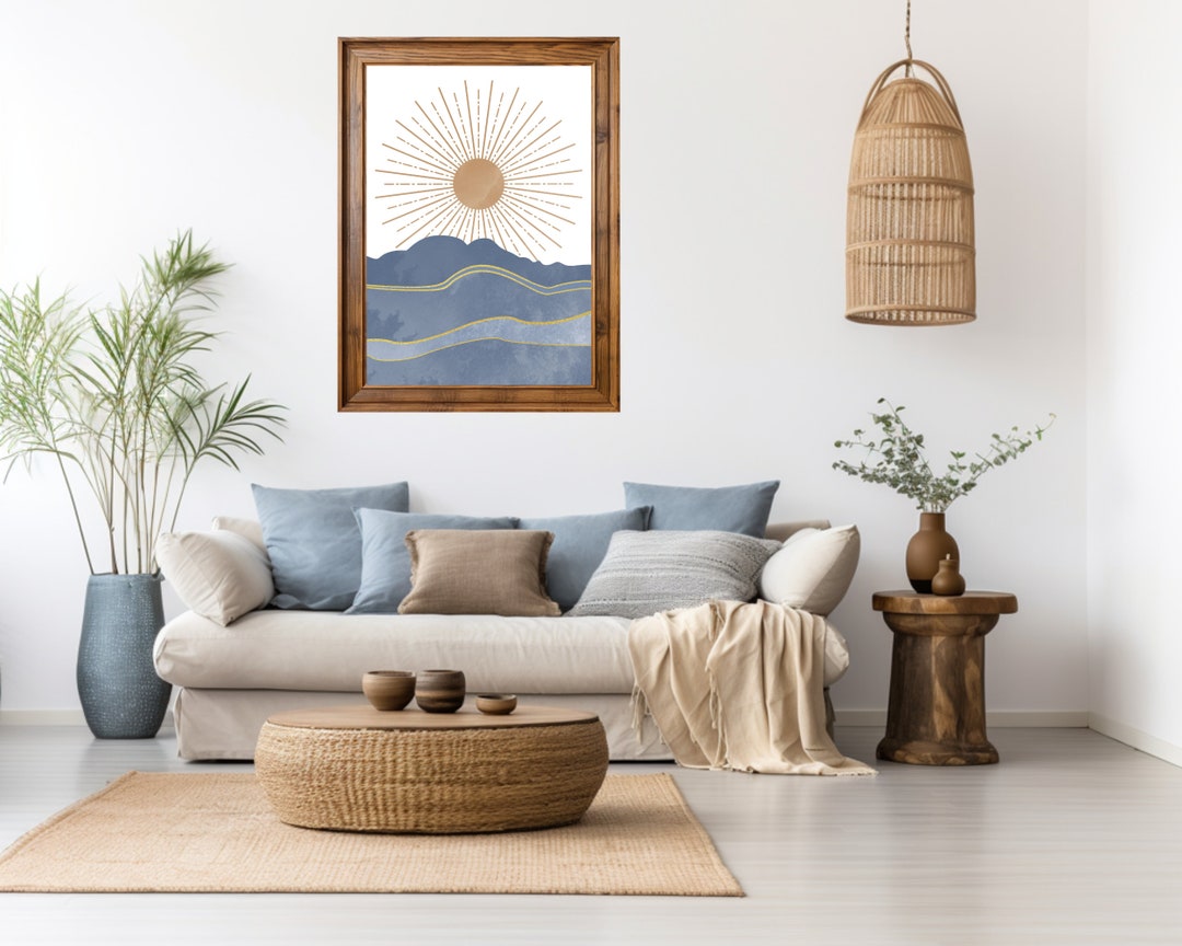 Boho Beach Ocean Wall Art Colorful Wall Art Print Home Decor Gift for