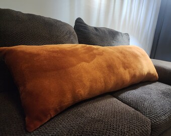 D&M Microsuede Body Pillow Cover – 20x54 Inch, Chocolate Brown, Double Zippers