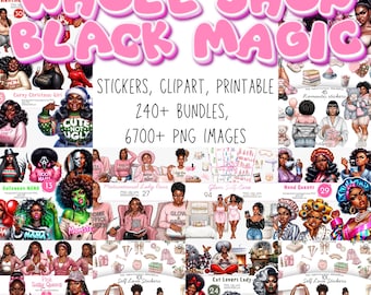 Black Woman Clipart Mega Bundle, 6700+ PNG Clipart, Planner Stickers, T-Shirt Tumbler Design, Digital Download, Commercial Use