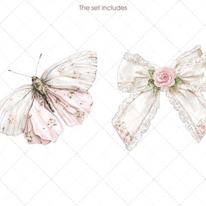 Watercolor Coquette Easter Florals, Peony Bouquets PNG, Pink Spring Floral Clipart, Grandmillennial Easter Flowers image 7
